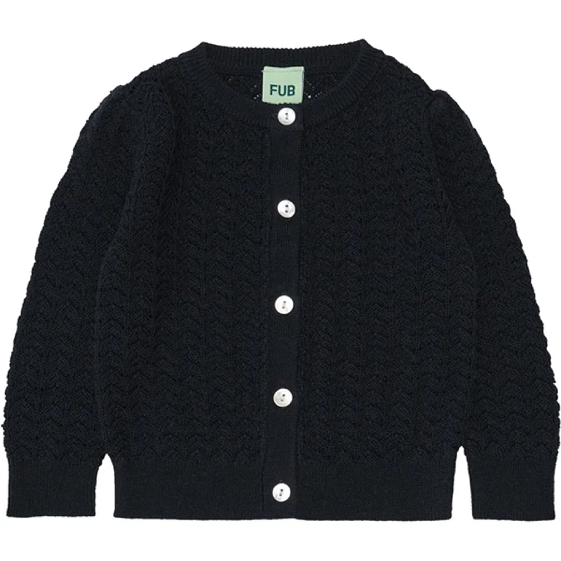 FUB Baby Pointelle Cardigan Dark Navy