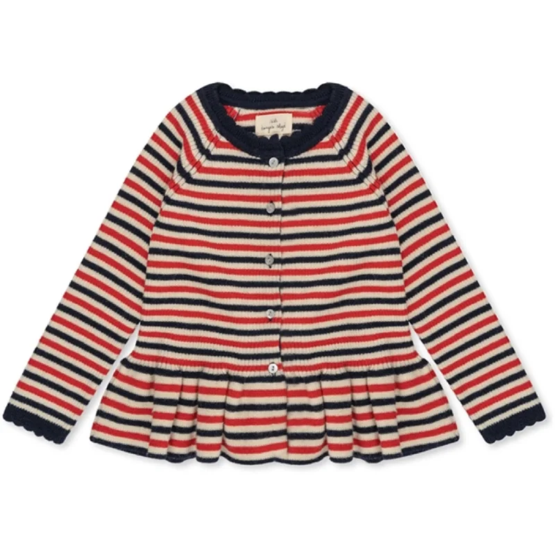 Konges Sløjd Navy Stripe Meo Scallop Knit Cardigan