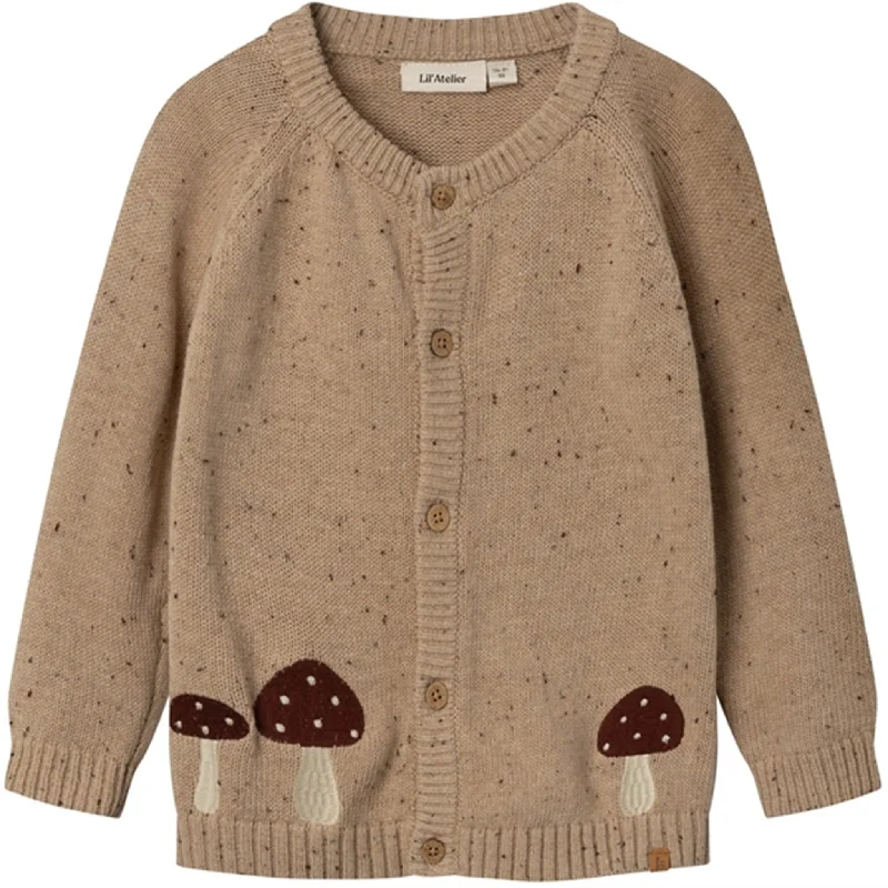 Lil'Atelier Warm Sand Melange Galto Knit Cardigan