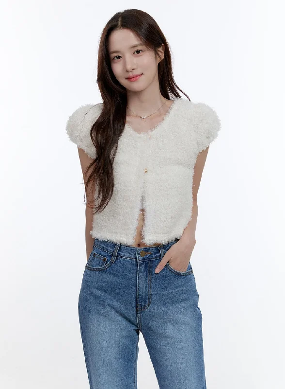 Fur Short Sleeve Cardigan OO407