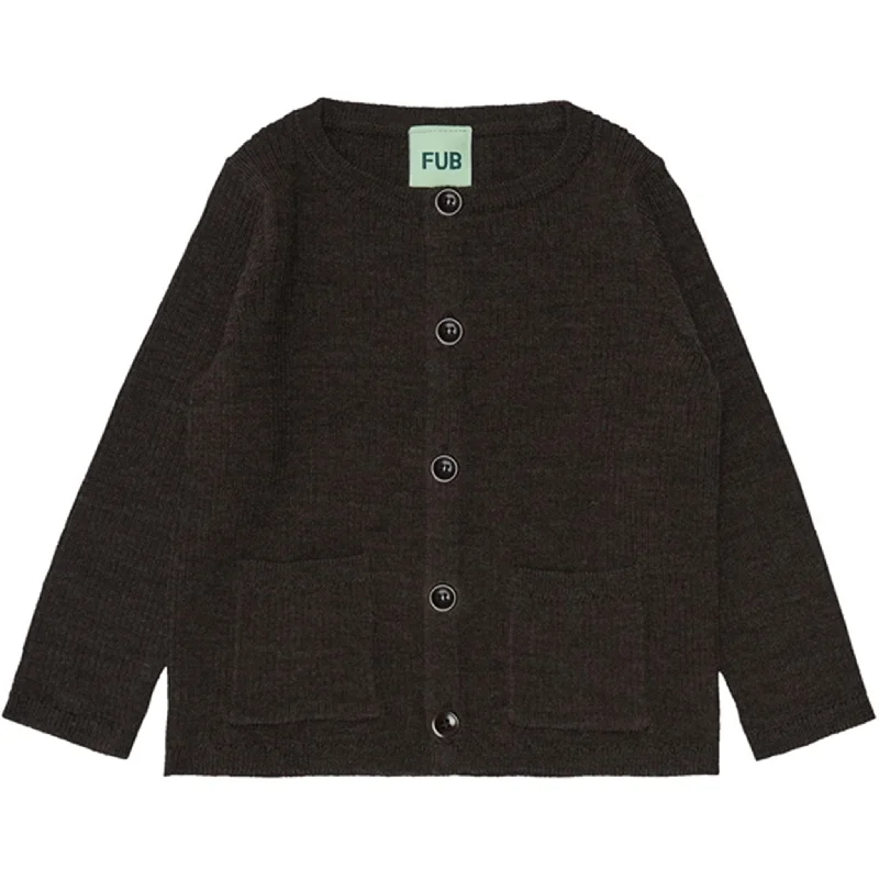 FUB Baby Rib Cardigan Chocolate