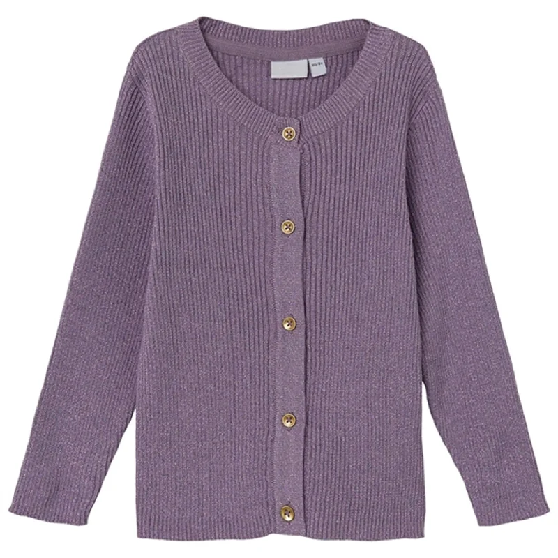 Name it Lavender Gray Lelou Knit Cardigan