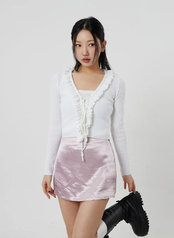 Frill Detail Cropped Cardigan CJ330