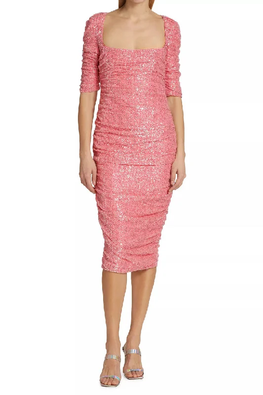 Badgley Mischka SC3006 Fitted Short Cocktail Sequin Dress