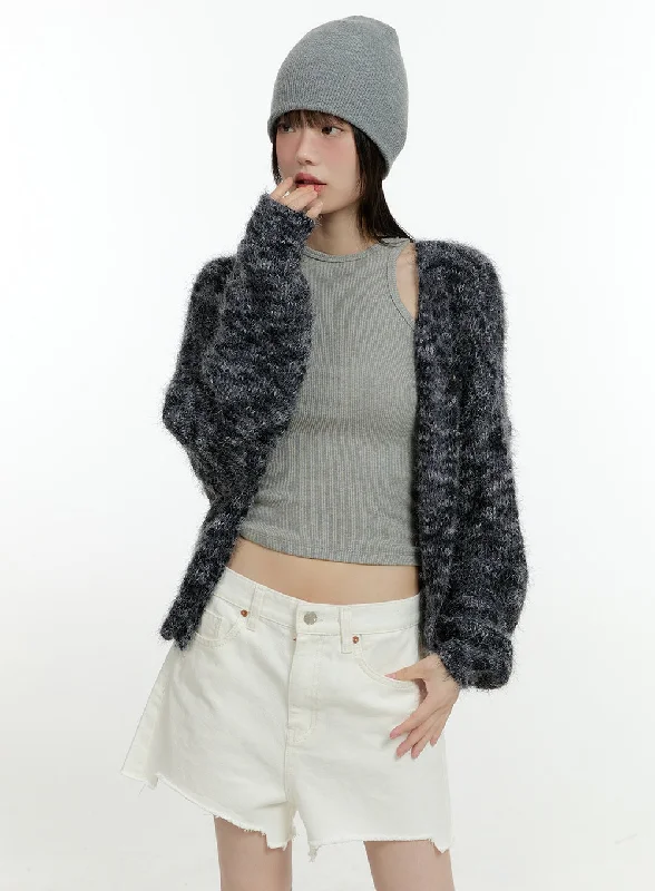 Fuzzy Long Sleeve Cardigan CG401