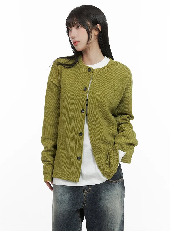 Round Neck Long Sleeve Cardigan CG430