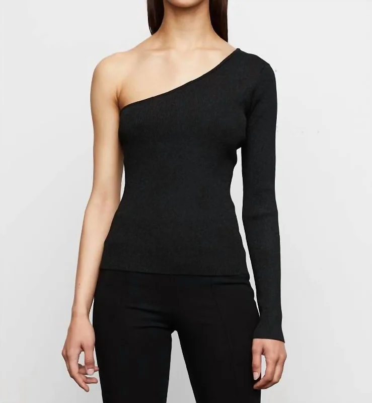 Anaya Sweater Top In Black