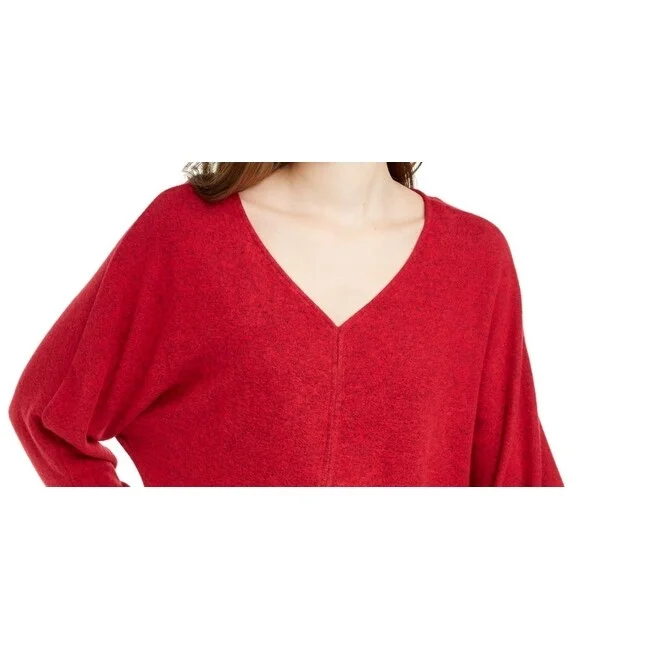 Bcx Juniors' Textured Tie-Front Sweater Red Size X-Large