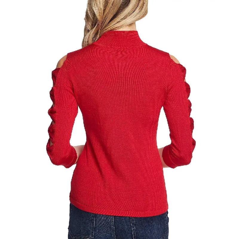 Cece Women's Cutout Bow Detail Sweater Red Size Medium