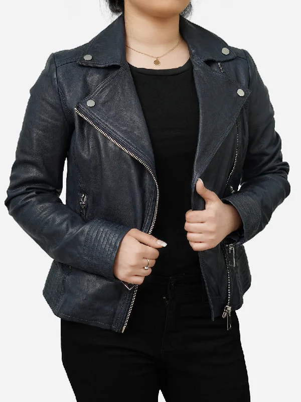 Daisy Vintage Style Retro Black Leather Jacket