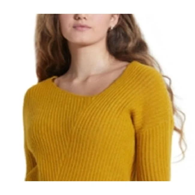 Guess Women's Alivia Asymmetric Sweater Yellow Size Small