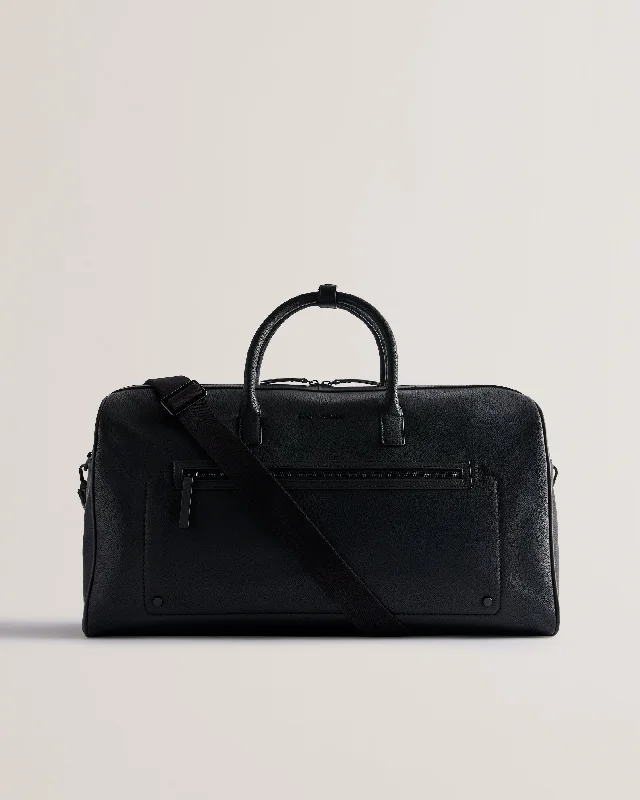 Landers Recycled Leather Holdall Black