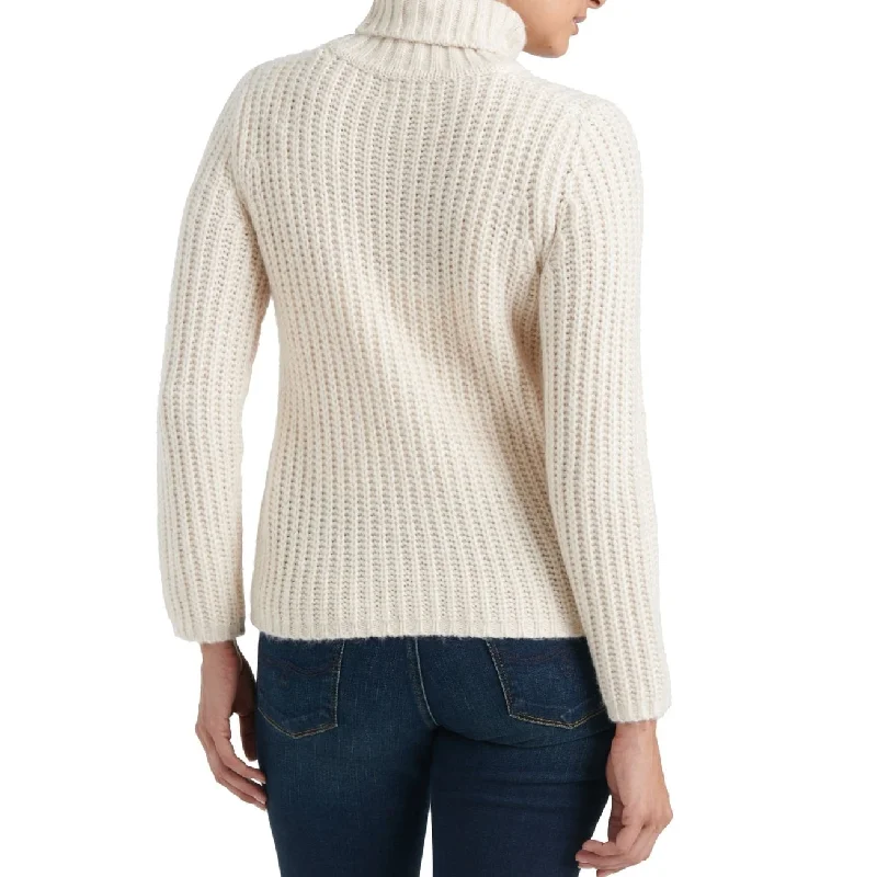 Lucky Brand Women's Ribbed Long Sleeve Turtle Neck Sweater Beige Size Large