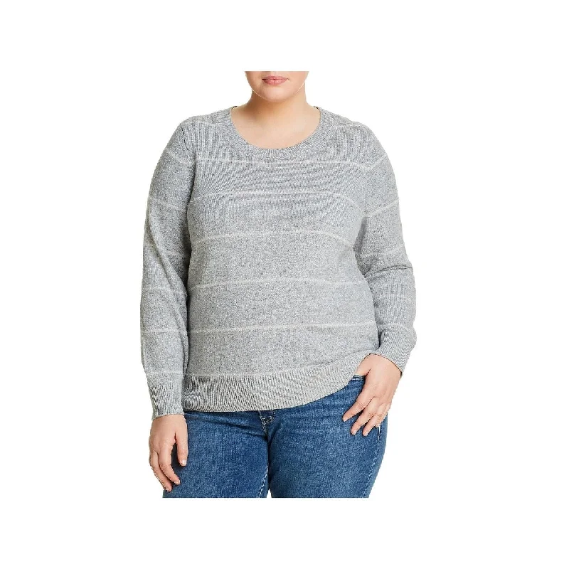 Michael Kors Women's Cotton Blend Crew Neck Sweater Gray Size 1X