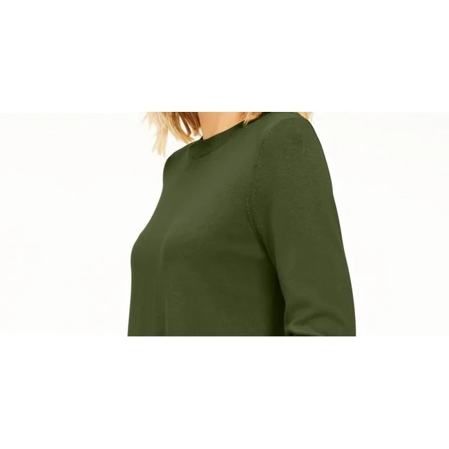 Michael Kors Women's Snap-Hem Sweater Green Size Extra Small