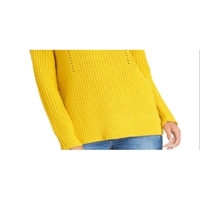 Rachel Roy Women's Cable Knit Cut-Out Sweater Yellow Size Xs