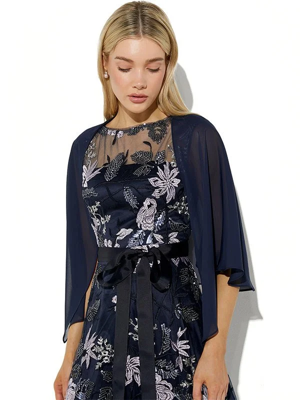 Twiggy Navy Chiffon Wrap