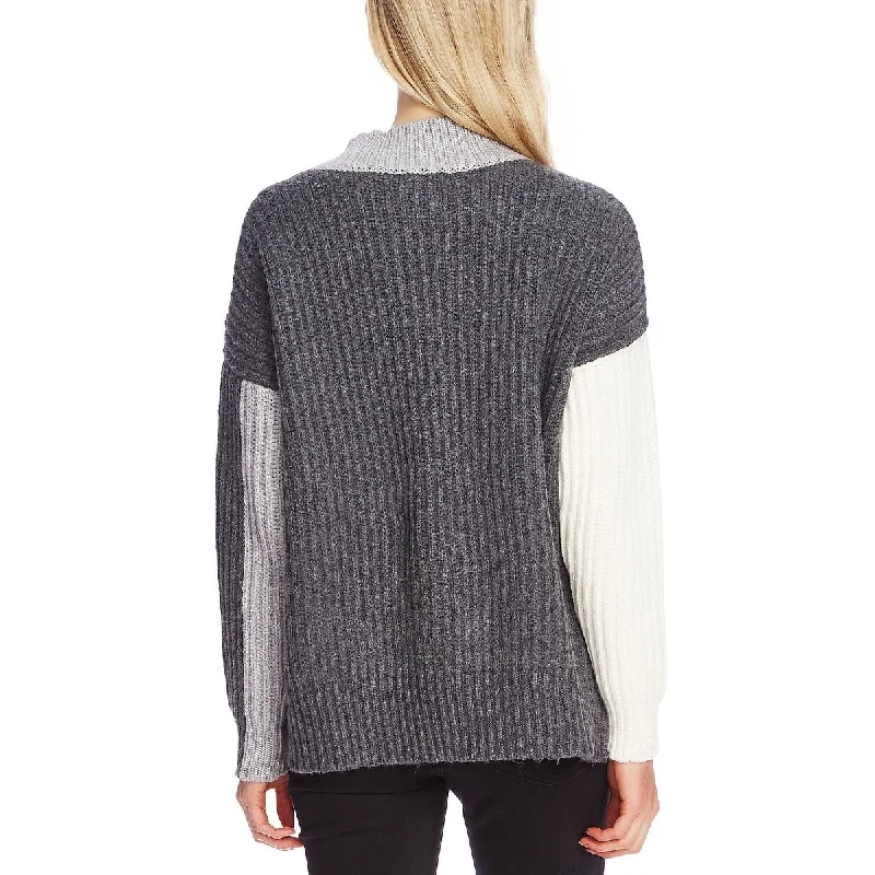 Vince Camuto Women's Color Block Long Sleeve Sweater Gray Size Xx-Small