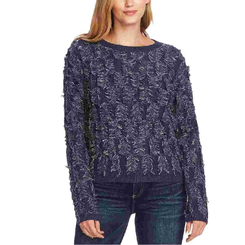 Vince Camuto Women's Cotton Eyelash Sweater Blue Size X- Small