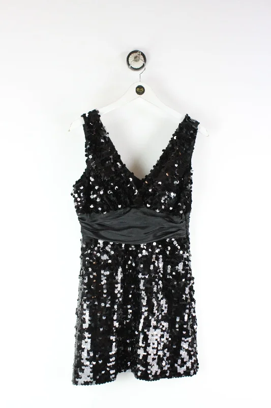 Vintage Black Sequins Dress (M)