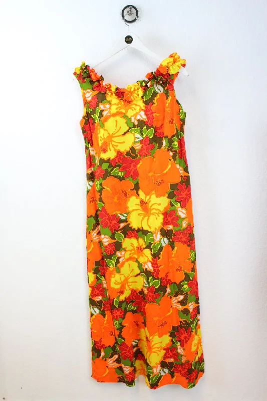 Vintage Orange Hawaii Dress (M)