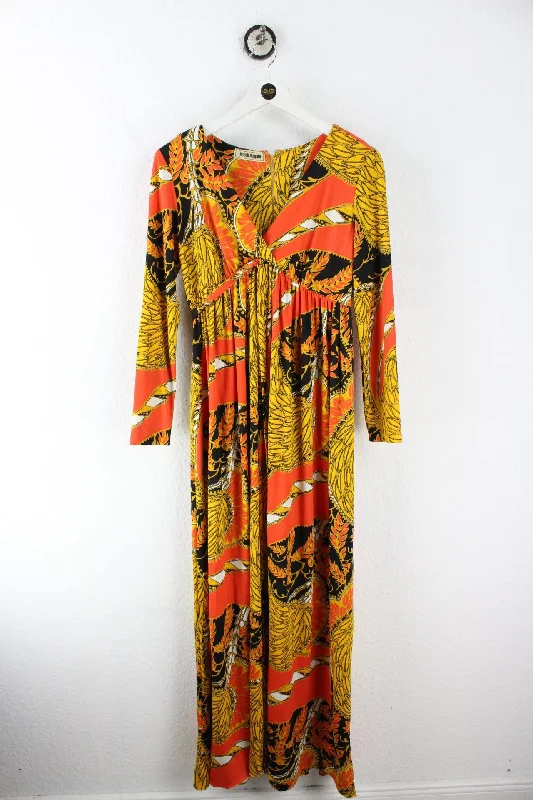 Vintage Orange Leaf Dress (S)