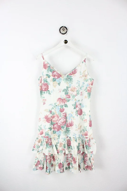 Vintage White Flower Dress (M)