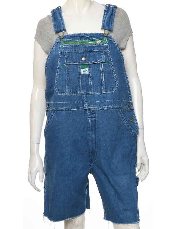 Liberty Medium Wash Cropped Dungarees - W38 L9