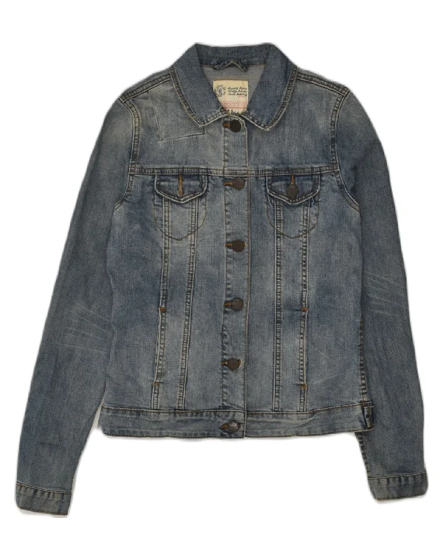 FAT FACE Womens Denim Jacket UK 10 Small Blue