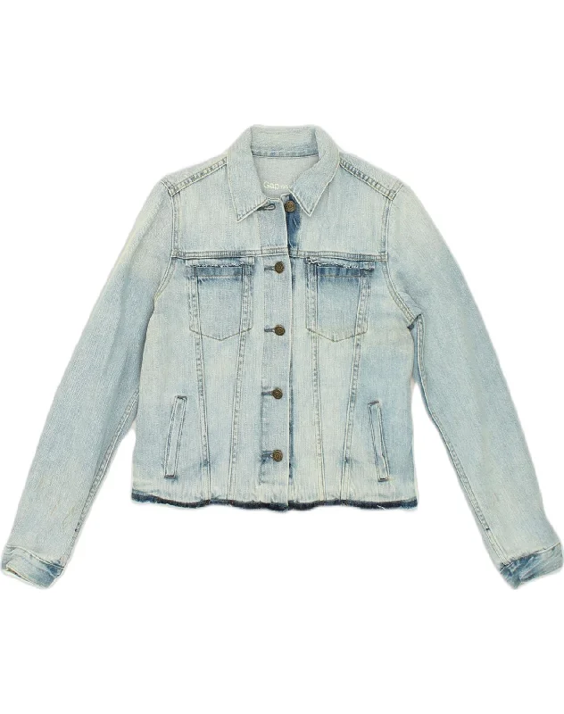 GAP Womens Denim Jacket UK 10 Small Blue Cotton