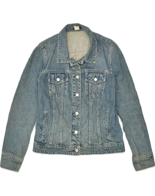 J. CREW Womens Denim Jacket UK 16 Large Blue Cotton