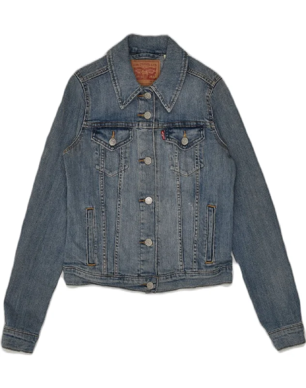 LEVI'S Womens Denim Jacket UK 4 XS Blue Cotton