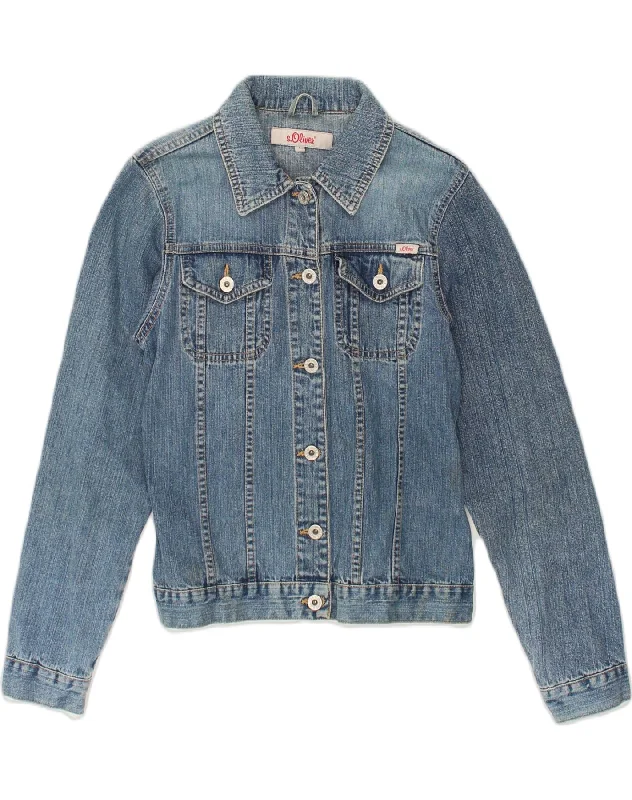 S.OLIVER Womens Denim Jacket UK 10 Small Blue Cotton