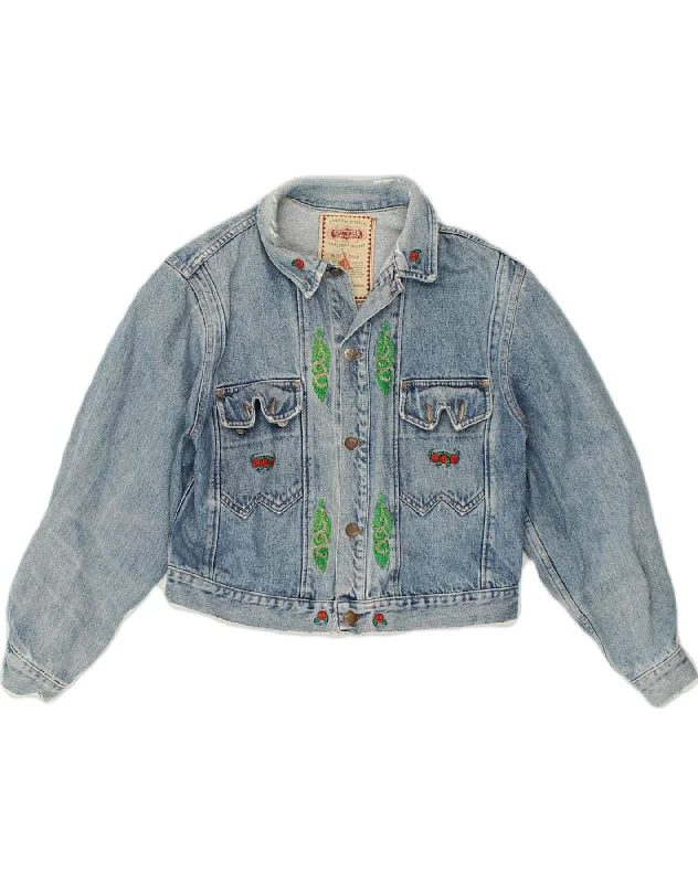 SPITFIRE Womens Denim Jacket UK 16 Large Blue Cotton