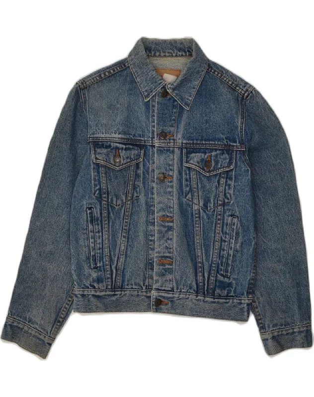 VINTAGE Womens Denim Jacket UK 14 Medium Blue