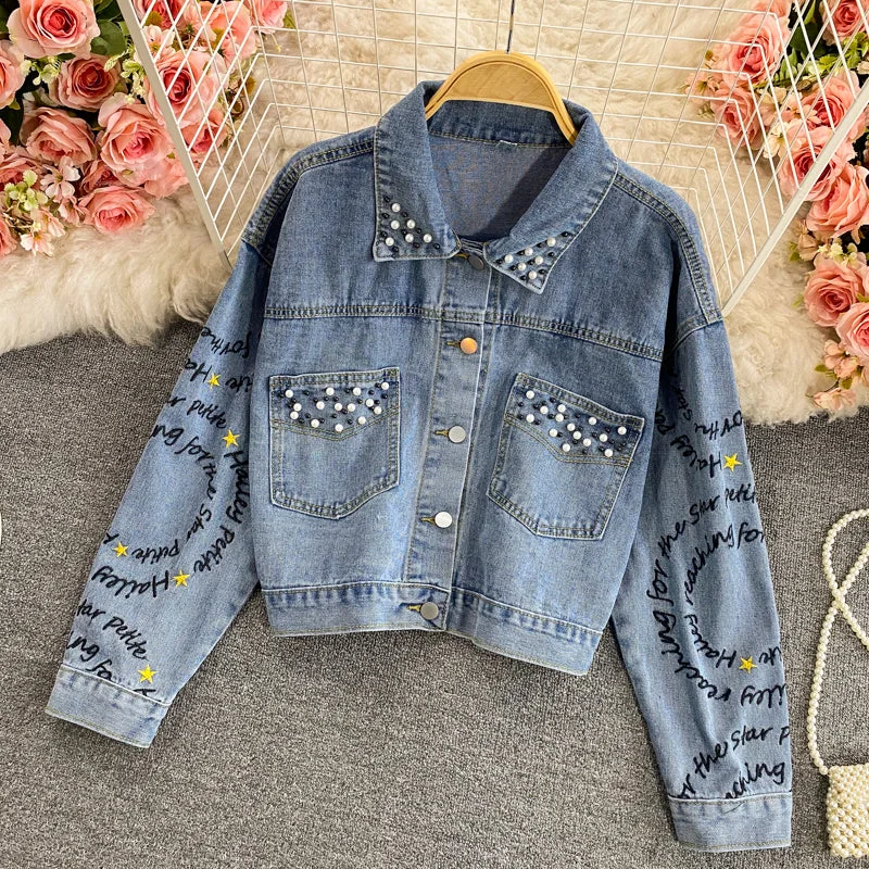 New loose Korean denim jacket  1680