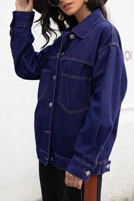 LONG SLEEVE LOOSE FIT DENIM JACKET