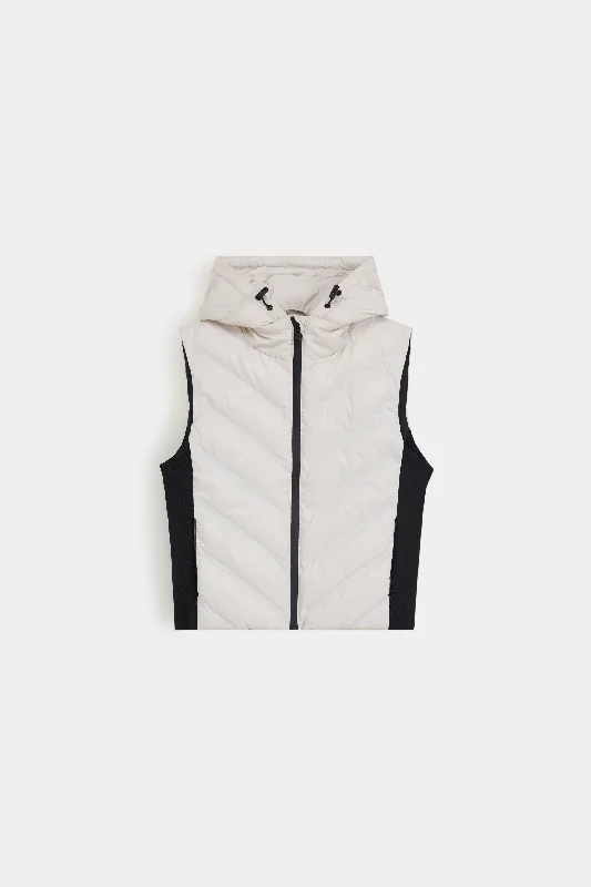 Cropped Puffer Gilet with Hood