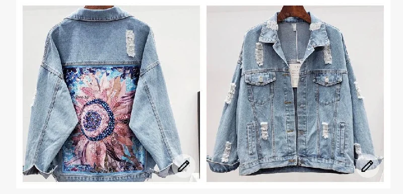 Sun Flower denim jacket