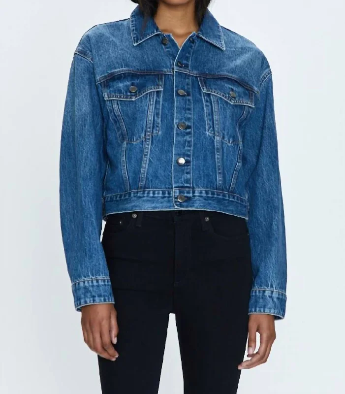 Tatum Cropped Trucker Jacket In Occasion