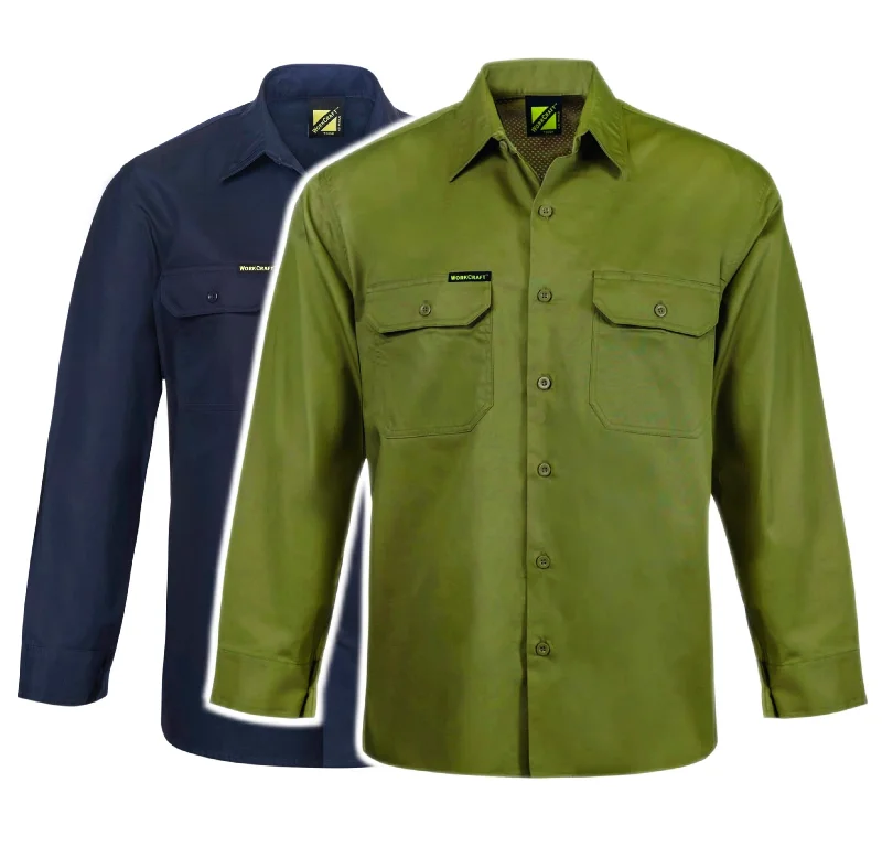 WS4011 LIGHTWEIGHT LONG SLEEVE VENTED COTTON DRILL SHIRT