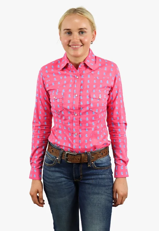 Red Label Womens Plaid Snap Long Sleeve Shirt