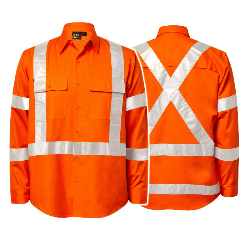 WS6035 HI VIS NSW REFLECTIVE RAIL RIPSTOP SHIRT