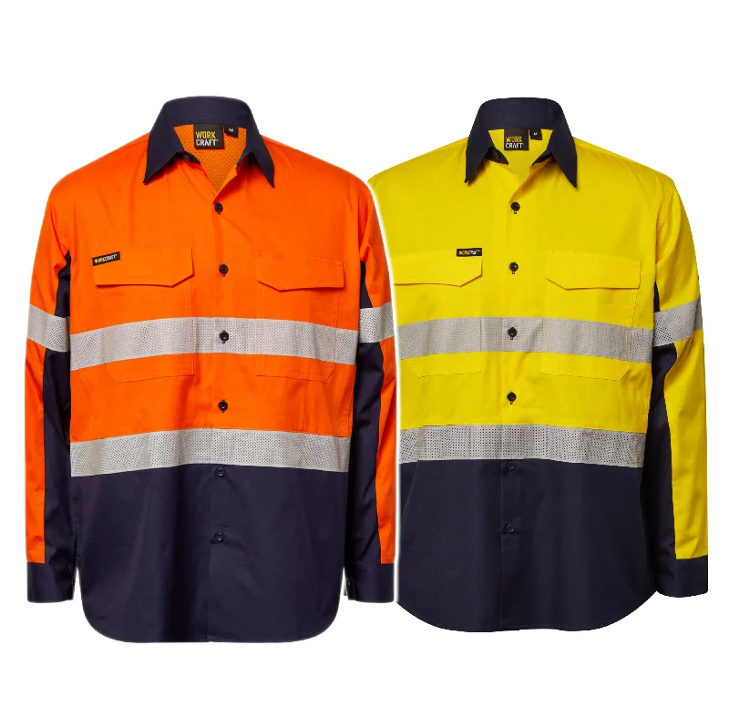 WS6068 HI VIS LONG SLEEVE VENTED REFLECTIVE RIPSTOP SHIRT