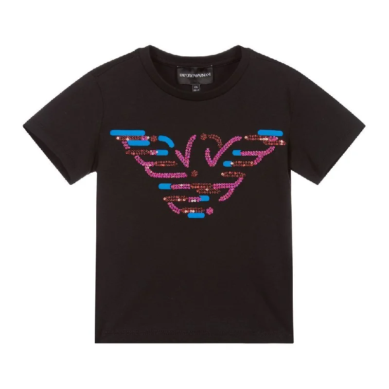 Black Sequin Logo T-shirt