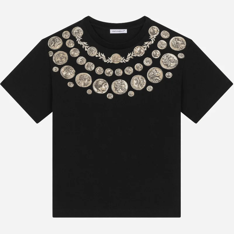 Black Multi Coin Print T-Shirt