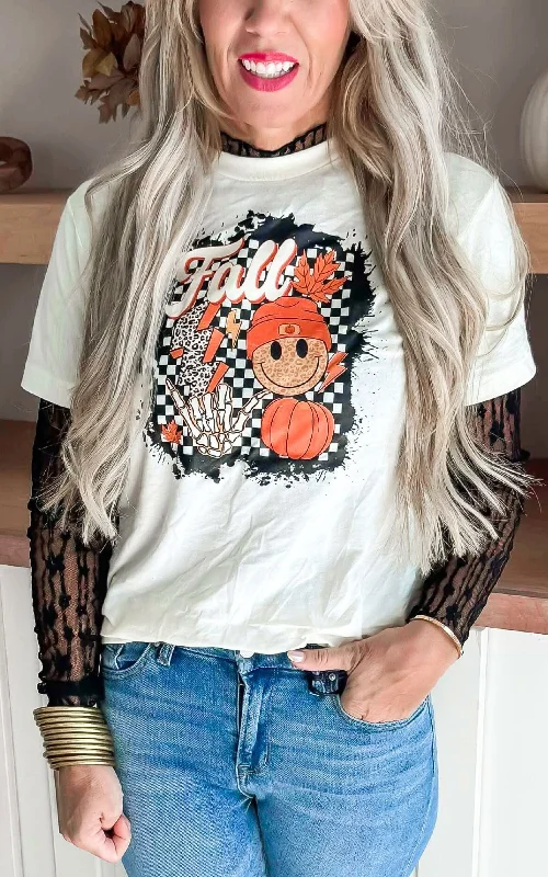 Fall Smiley Graphic T-shirt - Final Sale