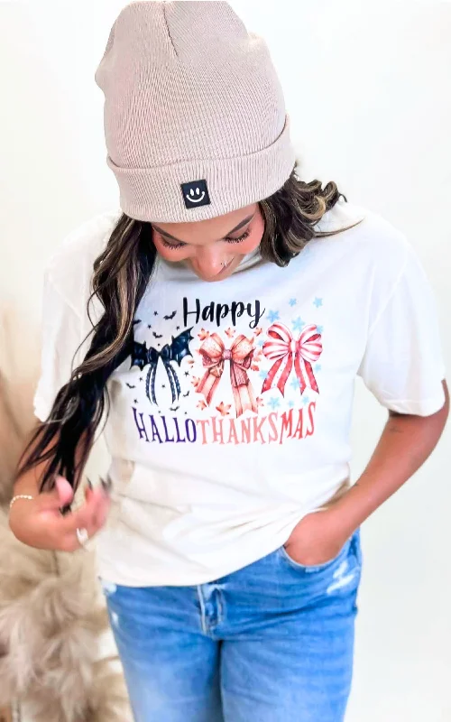 Happy Hallo-thanks-mas Garment Dyed Graphic T-shirt - - FINAL SALE