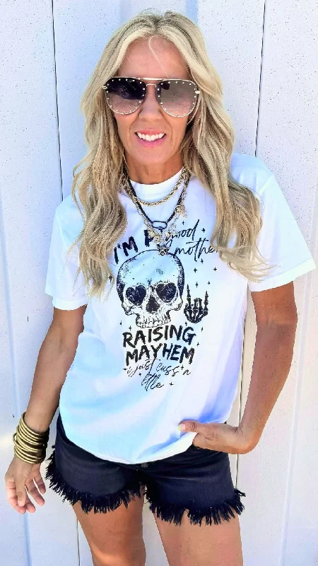 Im A Good Mother Raising Mayhem Garment Dyed Graphic T-shirt - Final Sale