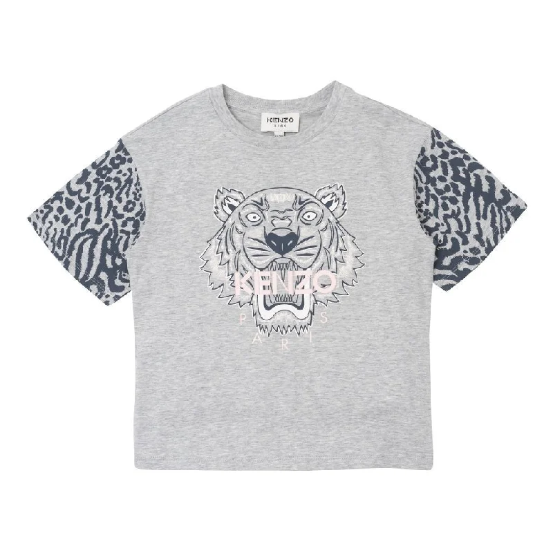 Gray Tiger Print T-Shirt